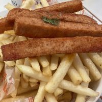 Plant-based luncheon stick with potato fries  at You Are What You Eat in Seoul