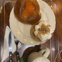 Potato cheese bagel- wasn’t salty enough and apple cinnamon donut was really good!  at Veganature - 비건네이처 in Seoul