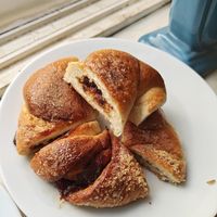 pastry with something sweet inside. delicious, but i dont know what ot was. at Veganature - 비건네이처 in Seoul