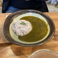 Spinach and soy meat curry  #Veganuary at Sonoma in Miyajima