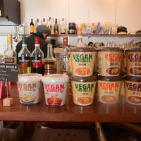 Vegan cup noodles to take away  at Sonoma in Miyajima