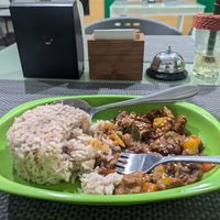 Humba rice dish at Greens Vegan Hub in Cebu