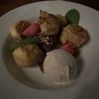 Banana tempura with chocolate mousse cake   at Shojin - Culver City in Culver City