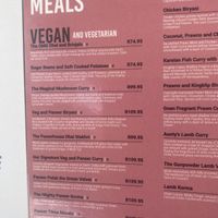 Vegan and vegetarian menu  at Curry Up, Thai Me Up in Johannesburg