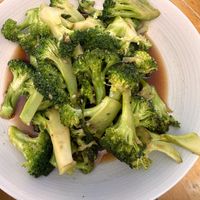 Broccoli in a garlic gravy  at Thai Street Food in Worthing