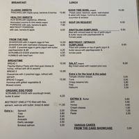 English menu  at When Dreams Come True in Berlin