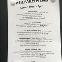 menu (April 2024) at Sian O'Doherty at Ash Farm in Kilgetty