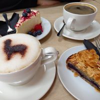 Cheezecake and bakewell tart at Sian O'Doherty at Ash Farm in Kilgetty