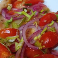 Detalhe da pizza sabor "VEGAN" at Bros Pizzaria in Rio De Janeiro