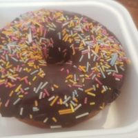 Chocolate sprinkles donut at Kilted Donut in Edinburgh