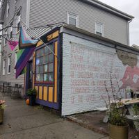 the outside 😍 at Small Format in Providence