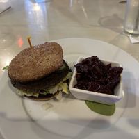 Walnut Burger w/ side of beets  at The Jungle in Melbourne