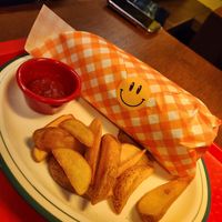 Soft tacos (wrap) with wedges  at Hyeopjae Nachos in Jeju