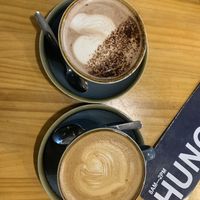 Hot chocolate and an oat lattee  at Coast in Poole