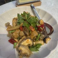 Fried mushrooms  at Ginger Farm Kitchen - Iconsiam in Bangkok