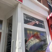 Front of coffee shopp  at Downshift Coffee in Belfast