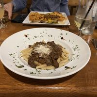 Šurlice (home-made pasta) with soy-mushroom goulash   at Olive Garden - Ulika Maslinik in Krk
