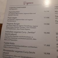 Menu from December 2024 at Restaurant Worpsweder Bahnhof in Worpswede