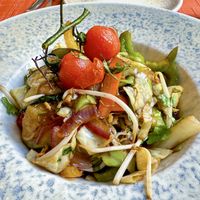 Vegetable wok, comes with a bowl of rice  at Restaurant Alchemy  in Mallorca