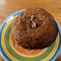 Vegan muffin, very good at Off The Tracks Cafe in Vancouver