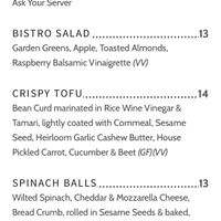 Hors D’oeuvres Menu   at St Tropez Bistro in Saskatoon