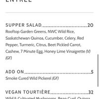 Entree- vegan tourtiere listed  at St Tropez Bistro in Saskatoon