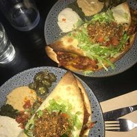 A fresh, filling and delicious dinner. The 'kissadilla' -  Well priced, too! Delicious vegan cheese and jackfruit in the quesadilla with cashew sour cream.  at East St Cafe and Bar in Nelson