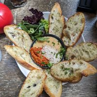 Garlic bread with dips. So yum at East St Cafe and Bar in Nelson
