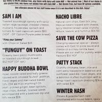 Lunch Menu ~ November '18 at East St Cafe and Bar in Nelson