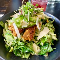Vegan Caesar salad with “chicken” at East St Cafe and Bar in Nelson