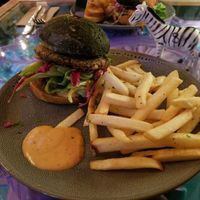 Falafel Burger & Fries at East St Cafe and Bar in Nelson