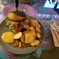 Tandoori Sunfed Chick'n Burger & Chunks at East St Cafe and Bar in Nelson