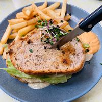 Sam I Am. Delicious sunfed chkn sandwich with Cesar dressing  at East St Cafe and Bar in Nelson