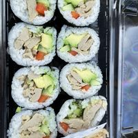 Vegan jumbo avo w/ veg chicken  at St Pierre's Sushi in New Plymouth