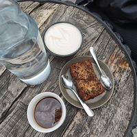 The chocolate banana bread is really good! And the staff speaks good english. at Motors Coffee in Paris