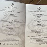 Menu clearly marked  at Bussarakham in Rome