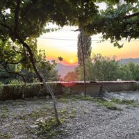 Sunset in the garden   at The House in the Village in Pellumbas