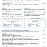 Menu at Cafe Siena in Birkenhead