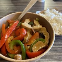 Spicy Lemongrass chicken    at Nam Vegan Express in Burnaby