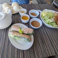 Fresh rolls, steamed buns, vermicelli bowl at Nam Vegan Express in Burnaby