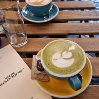 Matcha latte at Bezkydov in Trnava