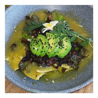 Chilaquiles Verdes at Selva Taqueria Plantbased in Cabo San Lucas