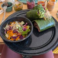 Reggae Burrito at Selva Taqueria Plantbased in Cabo San Lucas