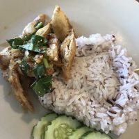 Spicy chicken at Loving Hut - Saraburi in Sara Buri