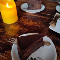 Chocolate cake. Vegan & GF at Brasserie De Stadstuin in Franeker