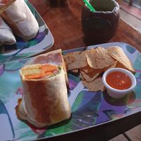 Veggie Burrito at Puerto Pirata in Puerto Viejo De Talamanca