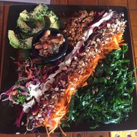 Vegan rainbow salad at Puerto Pirata in Puerto Viejo De Talamanca