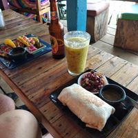 Burrito and a smoothie   at Puerto Pirata in Puerto Viejo De Talamanca