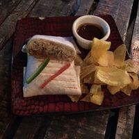 „epico“ burrito at Puerto Pirata in Puerto Viejo De Talamanca