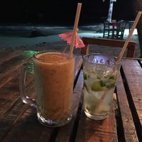mojito and HUGE smoothie  at Puerto Pirata in Puerto Viejo De Talamanca